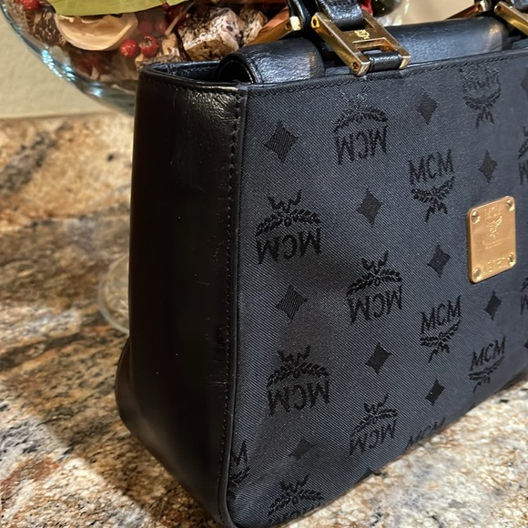 MCM Germany EUC Black Visetos Nylon and Leather Tote - Picture 3 of 11